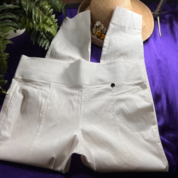 📌Canda White Stretch Skinny Pants with Wide Comfy Elastic Waistline - Picture 7 of 16